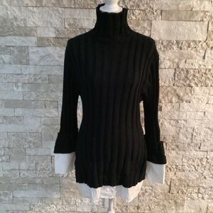 12th Tribe Allison Black Long Sleeve Knit Mini Dress(NWT)